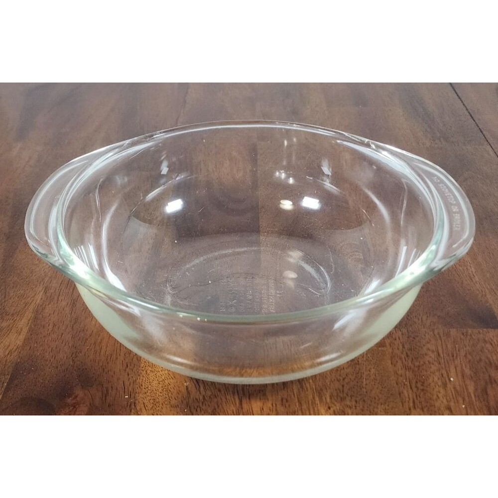 Vintage PYREX #023 Clear Glass 1.5 Quart Casserole Dish Bowl 9” With Handles